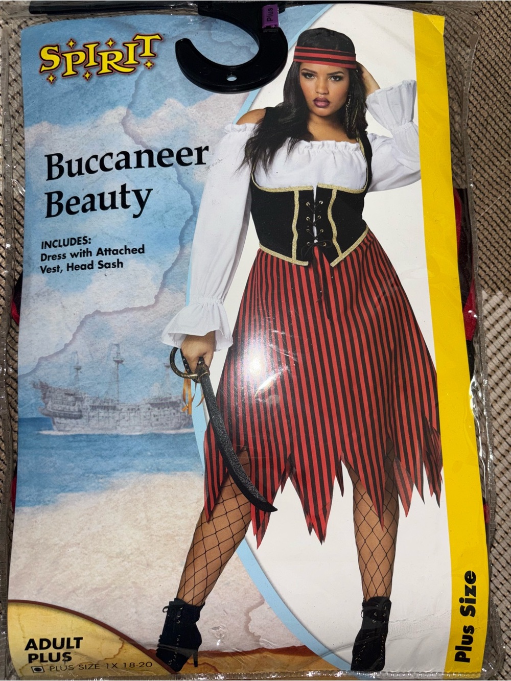 Spirit Halloween Buccaneer Beauty costume W/
Dagger Handle Accent
